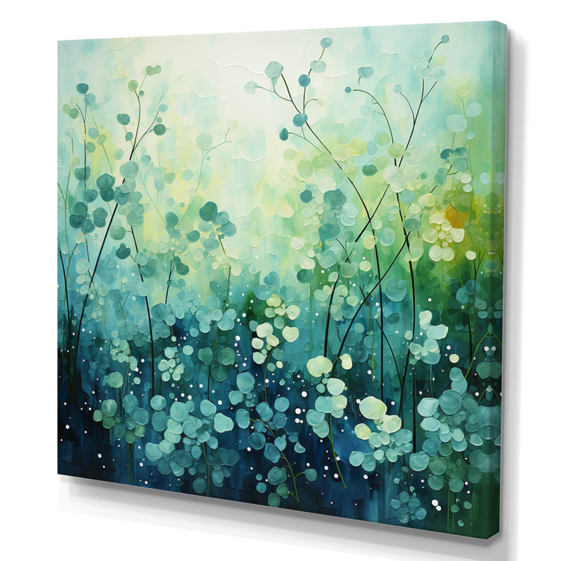 Misty Meadow I - Abstract Landscape Wall Art Living Room, H 36 po x l 36 po x P 1,5 po, Toile tendue