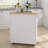 Kitchen Island Rolling Trolley Cart With Adjustable Shelves And Towel Rack Rubber Wood Table Top