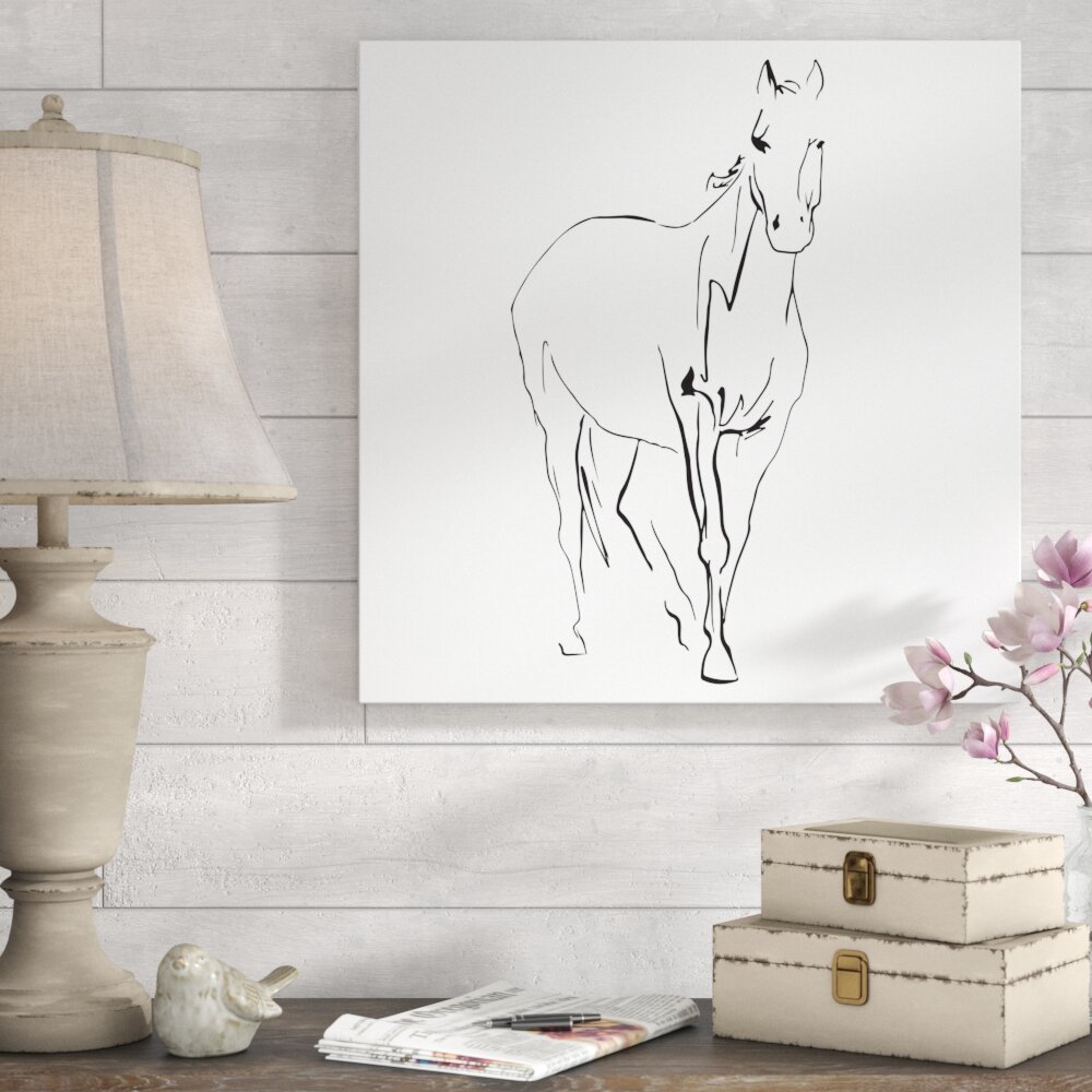 Arabian Horse Drawing and Watercolor Stretched Canvas Open Edition Pri   Studio1027