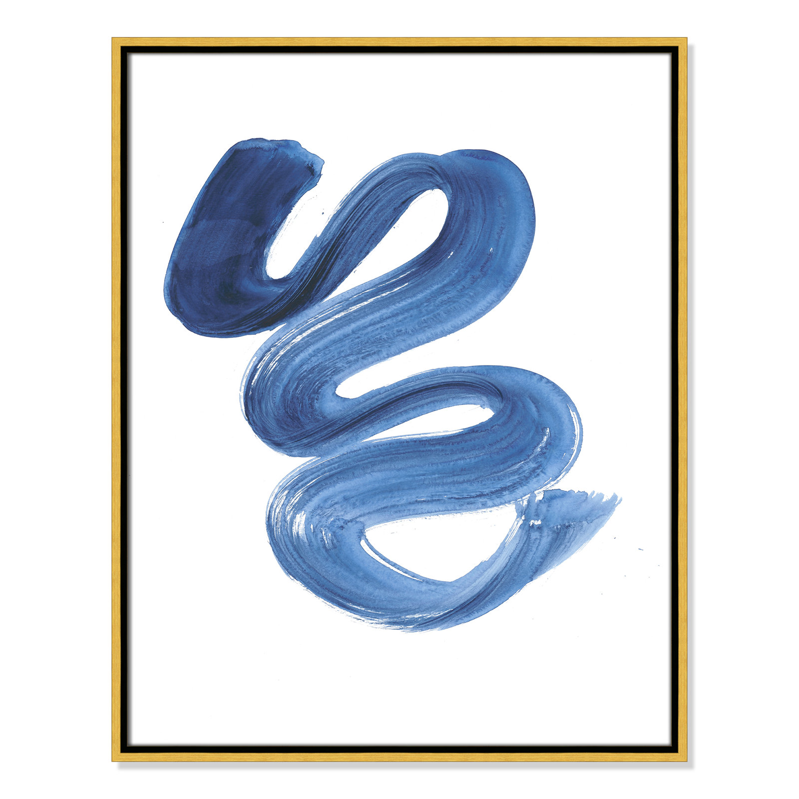 Slinky Indigo II by Filippo Ioco  - Painting Print, Gold Framed Canvas, 29.5" H x 23.5" W x 2" D