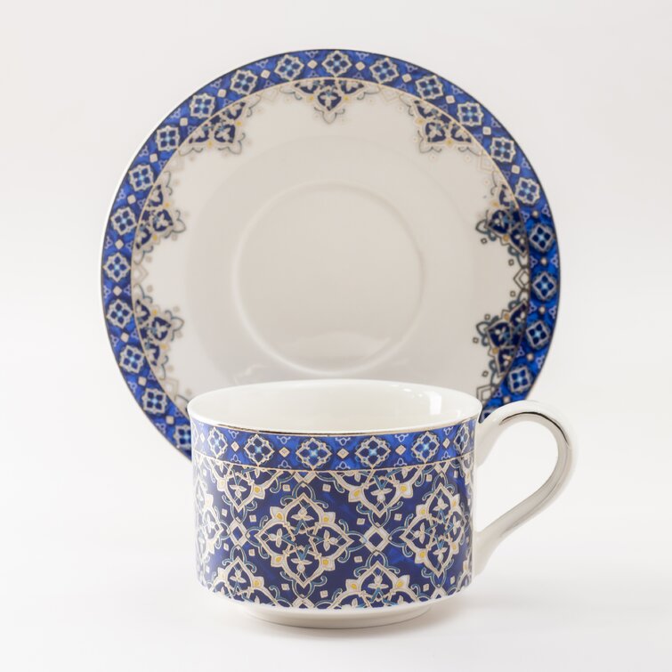 Lidia's Kitchen 4-piece Cup and Saucer Set