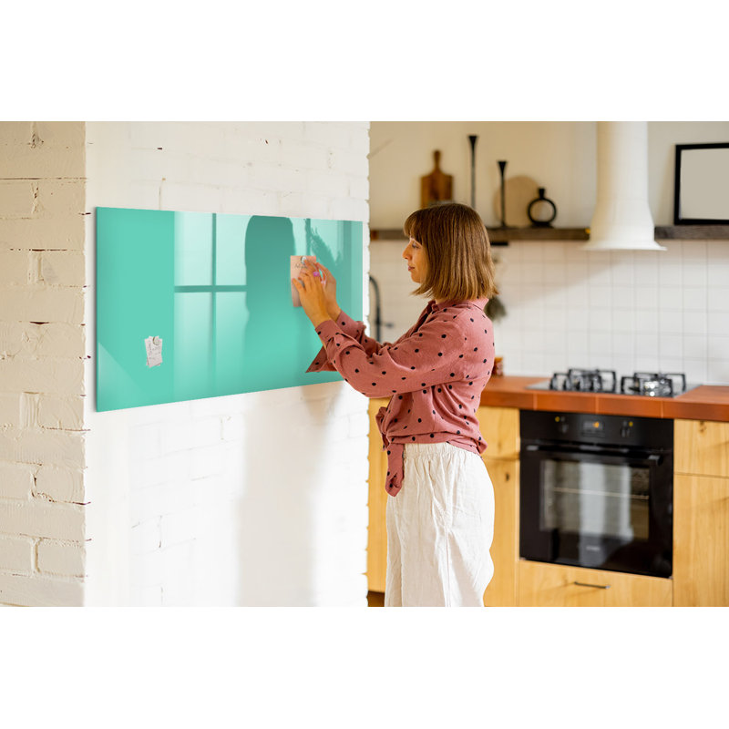Magnetic Glass Dry Erase Board, Turquoise