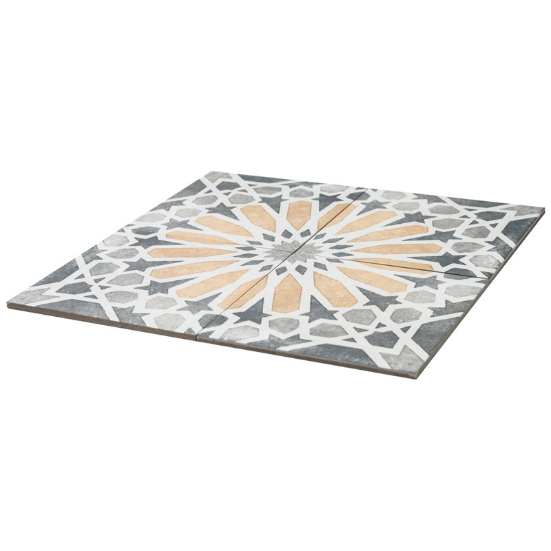 Carreau de porcelaine mat à motif géométrique 8 po x 8 po Garden Sunflower
