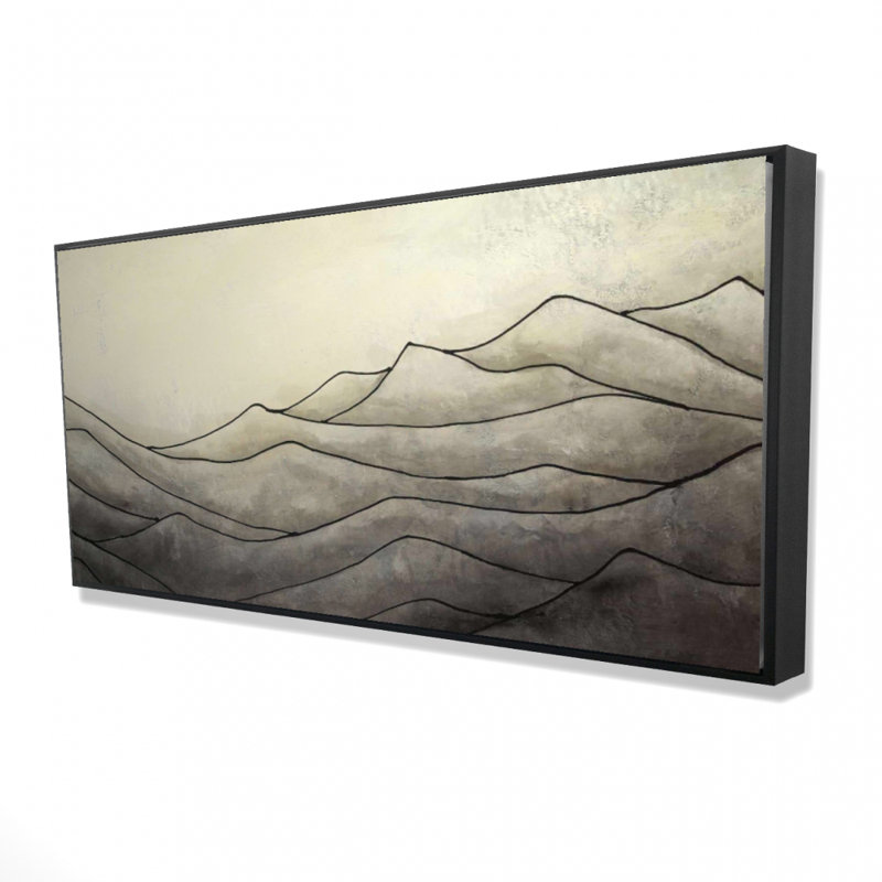 Desaturated waves - 24"x48" Framed canvas