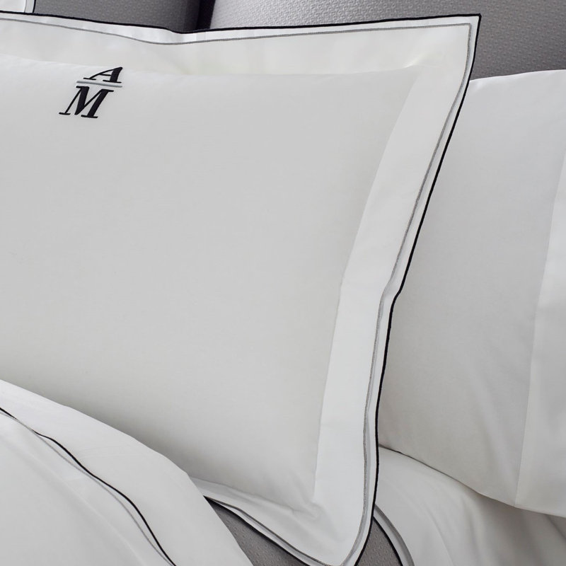 Hugo Percale Sheet Set, White/Lavender/Lagos, Queen Sheet Set