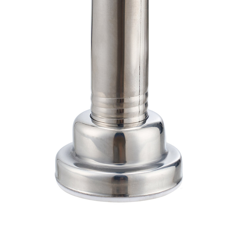 Natural Stainless Steel Adjustable 45cm to Bay Window Single Curtain Rod, 7cm H x 170cm W x 7cm D, Stainless Steel