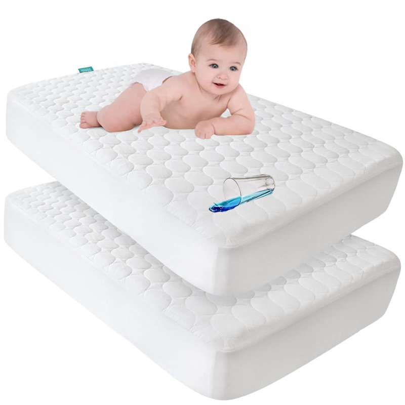 Housse de protection pour matelas de lit de bébé imperméable 2 pièces