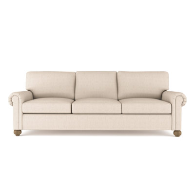 Leroy Rolled Panel-Arm Sofa with Bun Feet