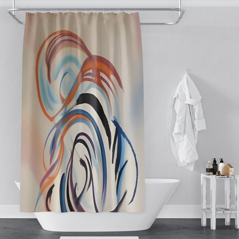 Alonnie Abstract Shower Curtain, 72" H x 70" W
