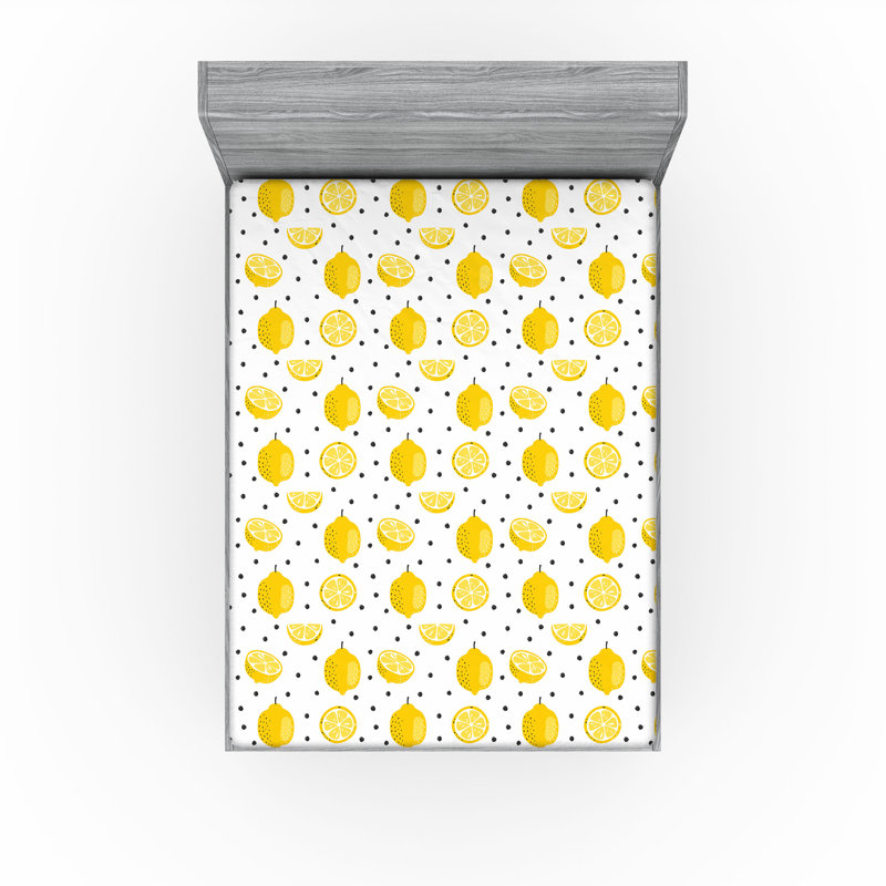 Ensemble de 2 drap-housse citron Ambesonne, Drap-housse pour lit double