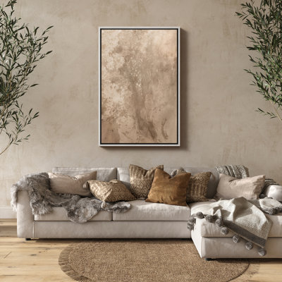 Sepia Abstract Tree Silhouette Neutral Nature Framed Print Wall Art