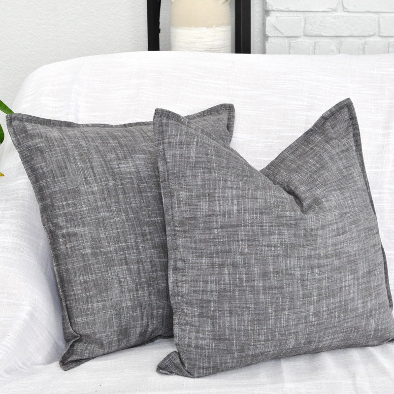 Housses de coussin texturées en coton texturé / Housses de coussin modernes / Taie d'oreiller élégante, Vert olive