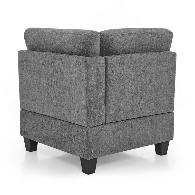 Corner Sofa For Modular Sectional,Grey Chenille (31.5"X31.5"X36.5")