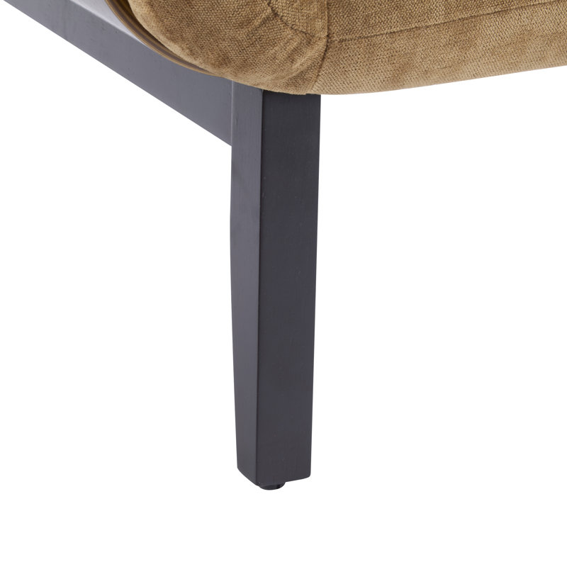 Yousef Upholstered Accent Chair With Rubberwood Legs, Tan