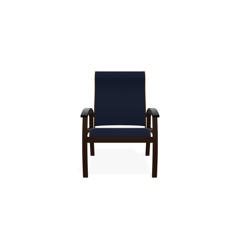 Chaise de patio Askar, Bleu marine 13D Sunbrella®, Noir, Kona texturé