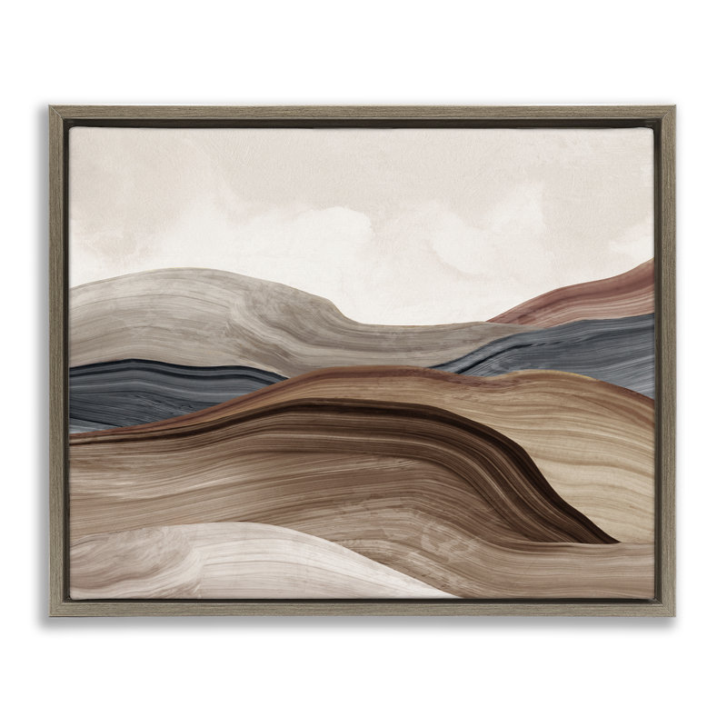 Cadre flottant silencieux Grand Canyon, design par Luna Mavis, Cadre flottant orme Montalcino, H 17 po x l 21 po