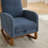 Boucle Fabric Rocking Chair with Retractable Footrest, Side Pocket-1880491437