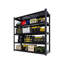 59" Wide Black Metal Shelves, With 5 Removable Dividers, Large Capacity, Strong Load Bearing, Suitable For Garage, Kitchen And Office.