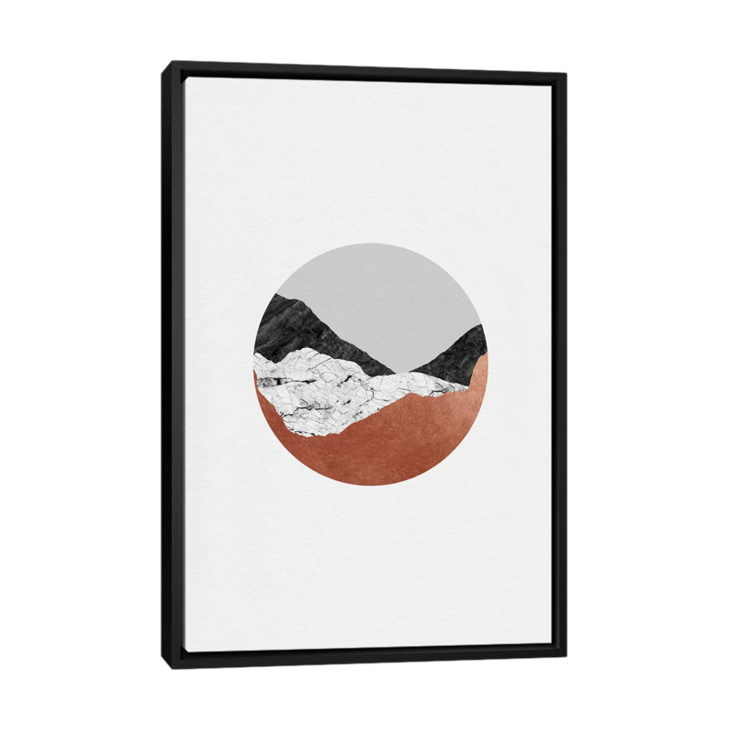 « geometric iii », reproduction d’impression sur toile, H 26 po x l 18 po x P 1,5 po, Toile avec cadre noir, Pas de tapis