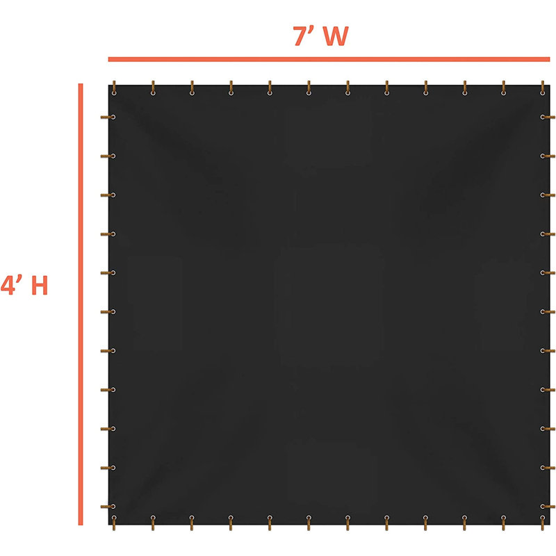 Blue Elephant Black Vinyl Side Wall, 121.9cm H x 188cm W