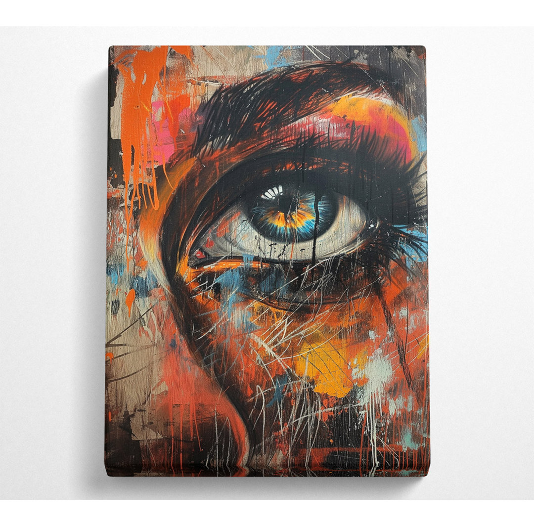 Distressed Eye Graffiti - No Frame Kunstdrucke auf Leinwand