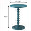 Table basse ronde en bois bleu sarcelle avec piédestal classique, peu encombrante pour le salon-200178662