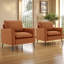 Ensemble de 2 fauteuils d'appoint en similicuir avec coussins de soutien pour le salon, la chambre à coucher ou le bureau-187753212