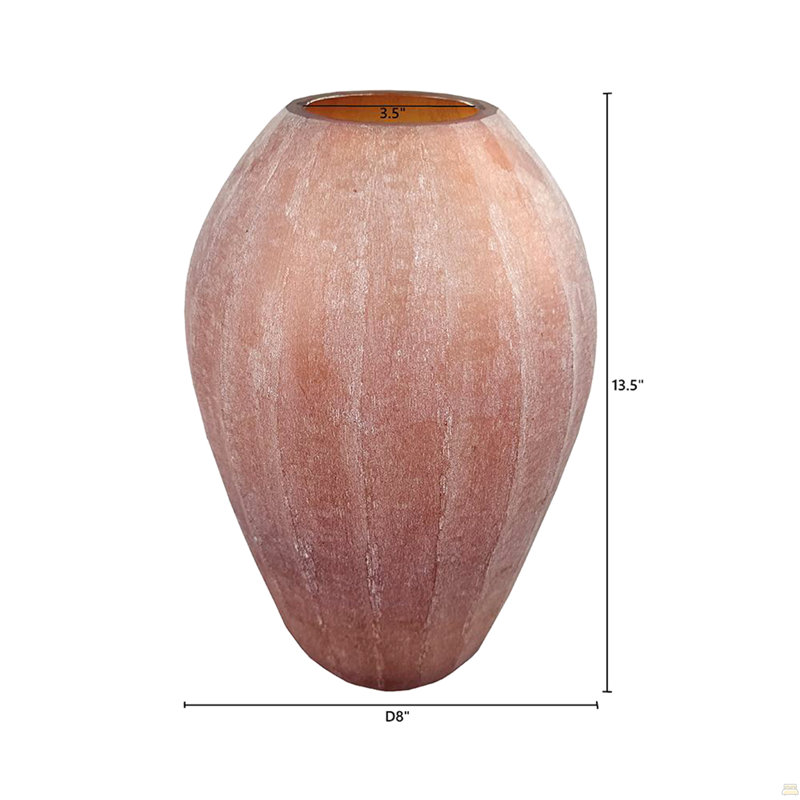 D8x13,5 "Vase en verre décoratif, terre cuite