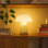 Glass Mushroom Table Lamp, Large Close Top, Butter
