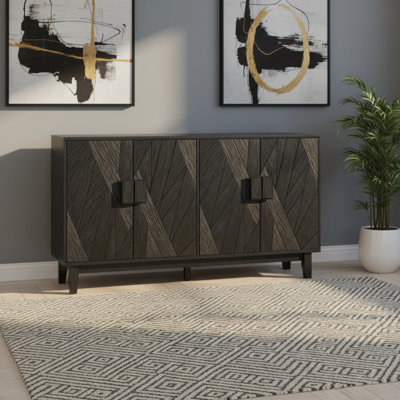 Armoire de rangement moderne noire Mid-Century
