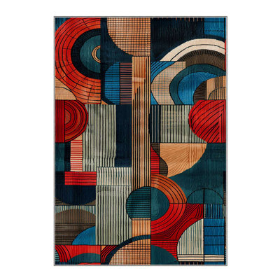 Soft Non-Slip Area Rug, 50 x 60 cm (1.6 x 2.0 ft), 60% Cotton & 40% Polyester | Machine Woven, Digital Print, No Pile, 0.3 in Thick | Washable at 86°F, Perfect for Living Room & Bedroom Decor