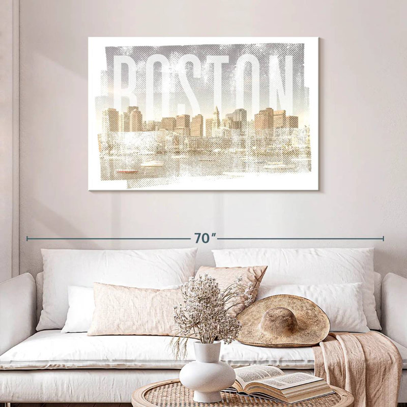 Lilie Boston Skyline rétro, H 30 po x l 45 po