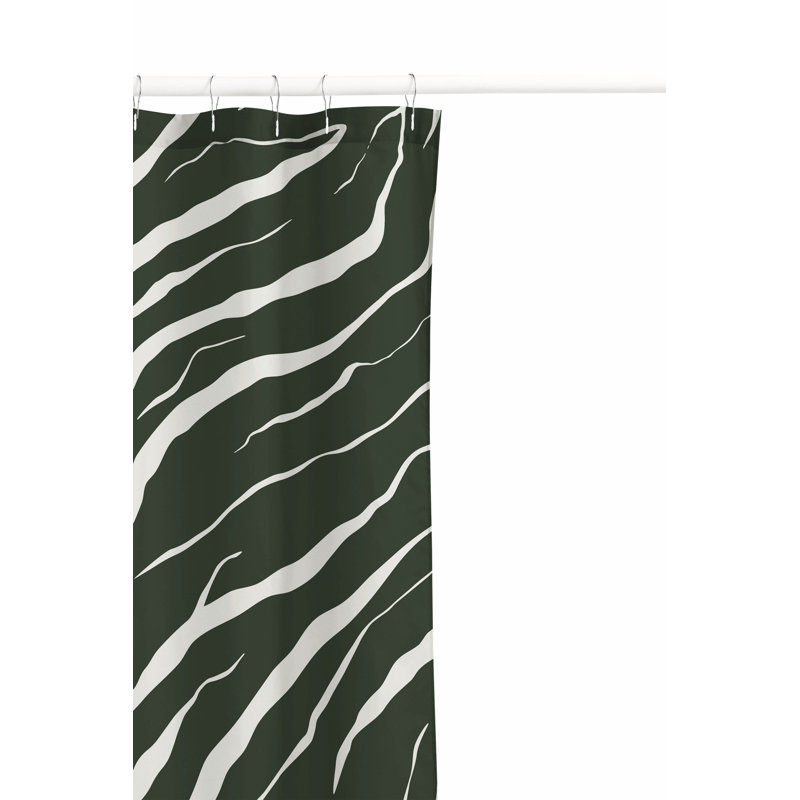 Lush Cracks Ultra-Thin Lightweight Shower Curtain, Green/Chimichurri