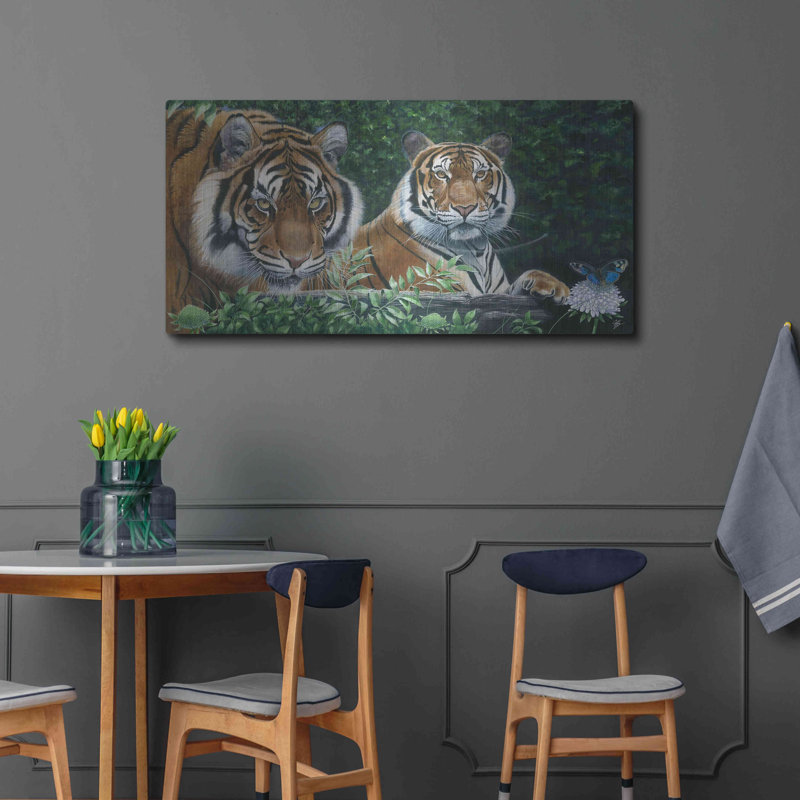 «Tigers de Sumatra» par Durwood Coffey, H 24 po x l 48 po