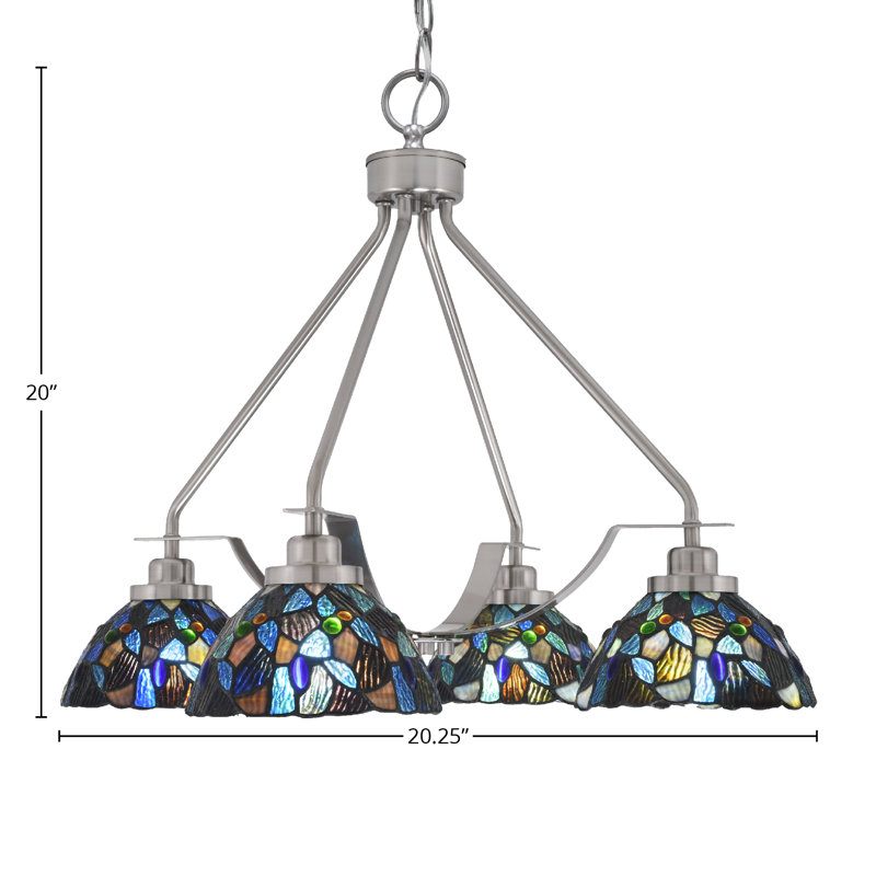 Lustre 4 lumières Odyssey Downlight, Nickel brossé