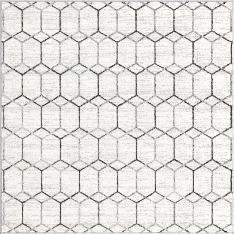 Eshin Geometric Indoor Rug, Square 5'3"