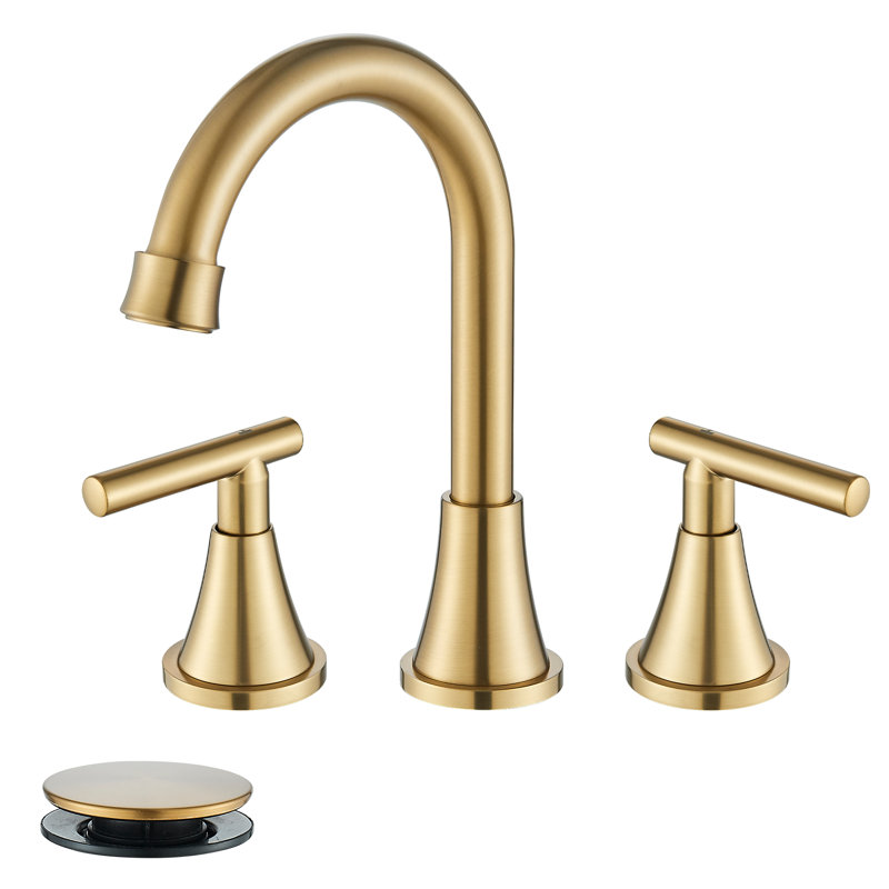 Robinet de lavabo de salle de bain à 2 poignées avec bonde escamotable, robinet central sans plomb pour meuble-lavabo, véhicule récréatif