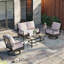 Ensemble de porche pour 4 personnes avec chaises longues pivotantes Salem