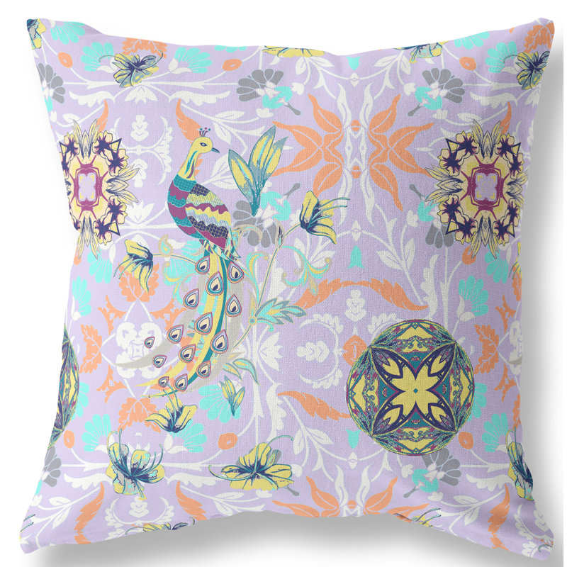 Amaretto Reversible Throw Pillow, 26"x26", Purple/Yellow
