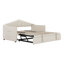 Upholstered Twin Size Daybed With Pop Up Trundle  And 2 Side Pockets-114243713