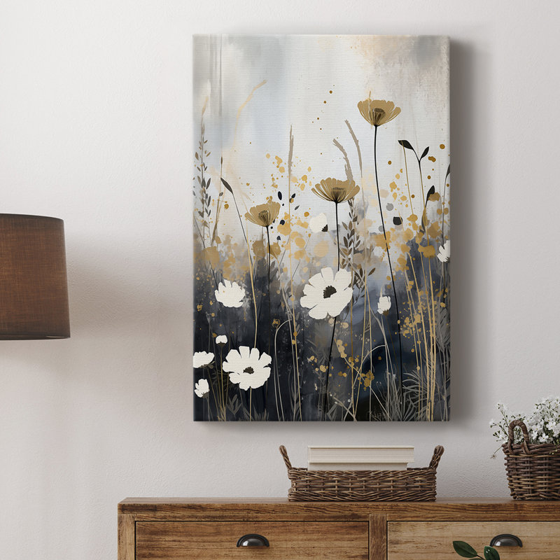 Série FLORAL sur CD - Toile tendue avec châssis Premium - Prêt à être accroché, H 18 po x l 12 po