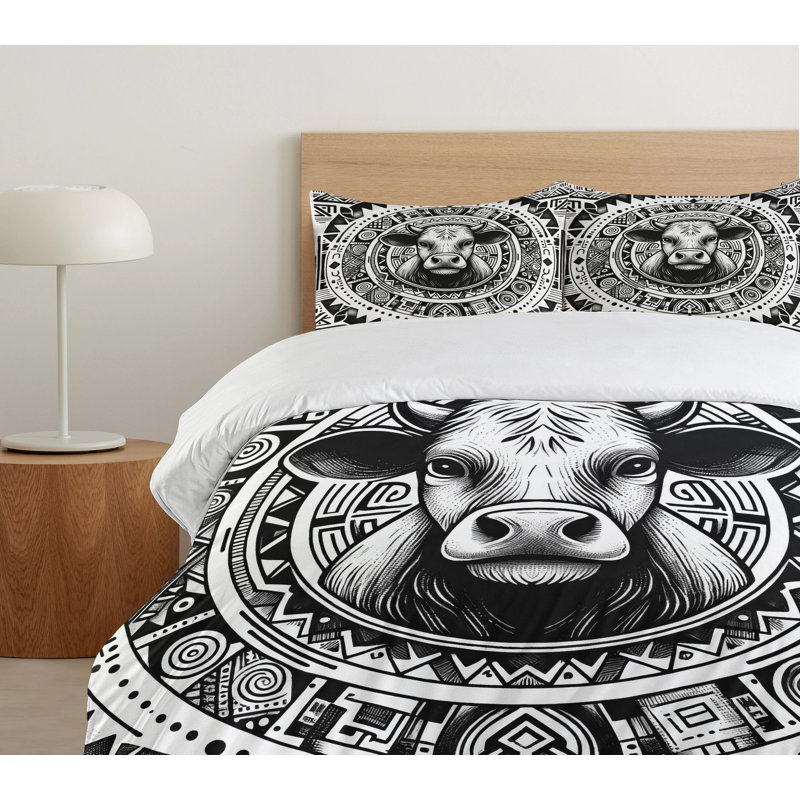 Rustic Duvet Cover, California King Duvet Cover + 2 Standard Shams