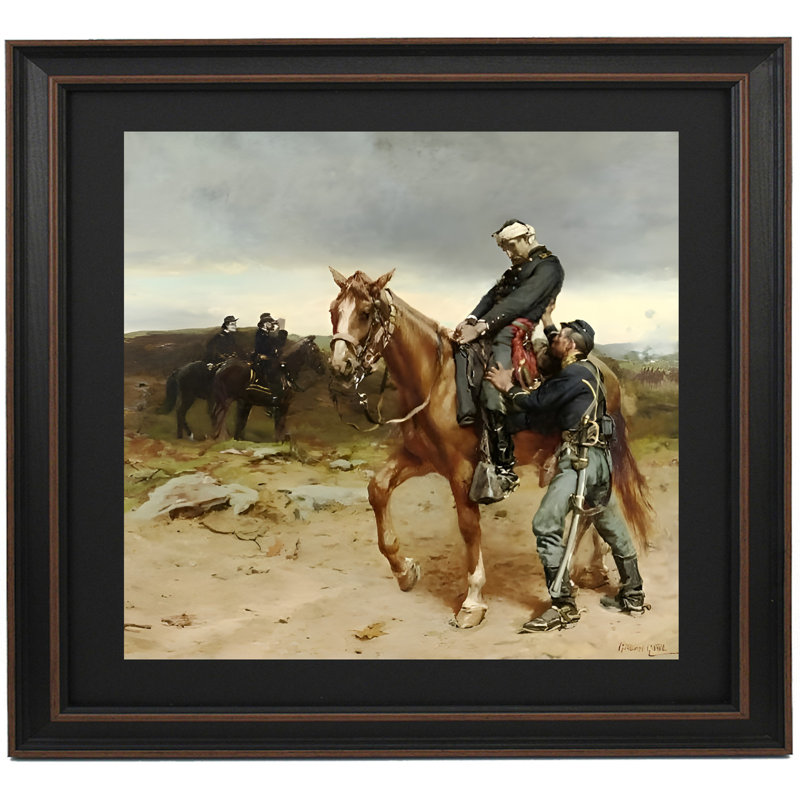 Froid confort sur l'avant-poste par Edward Percy Moran, H 22 po x l 24 po