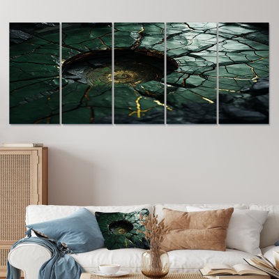 Green Emerald Amazonite Stone Geode I - ensemble d'art mural 5 pièces