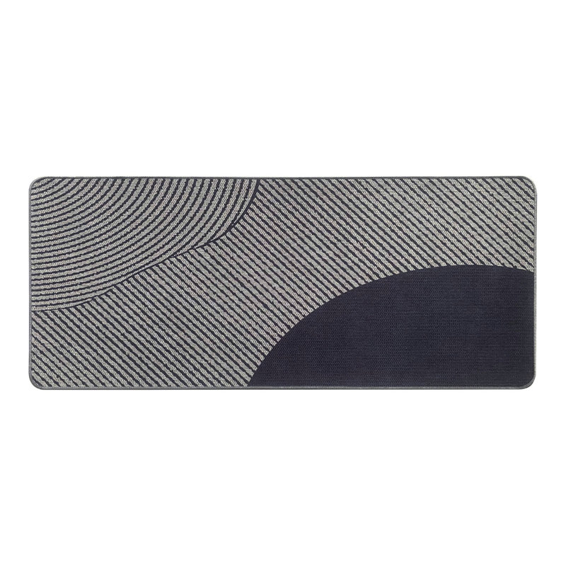 Geometric Kitchen Runner Rug, Gray, 48” H x 20” W