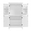 Armoire de rangement élégante pour salle de bain, unité de rangement pour salle de bain, armoire autoportante avec 4 portes, tablettes réglables, tablettes adaptables, gris-347018276