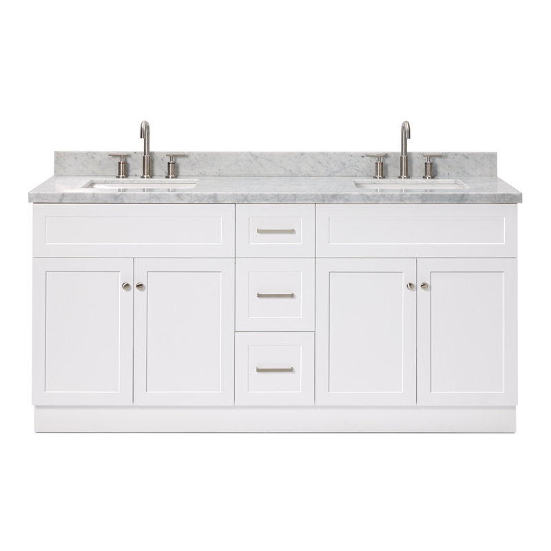 Ensemble de meuble-lavabo double 73 po Hamlet, Blanc