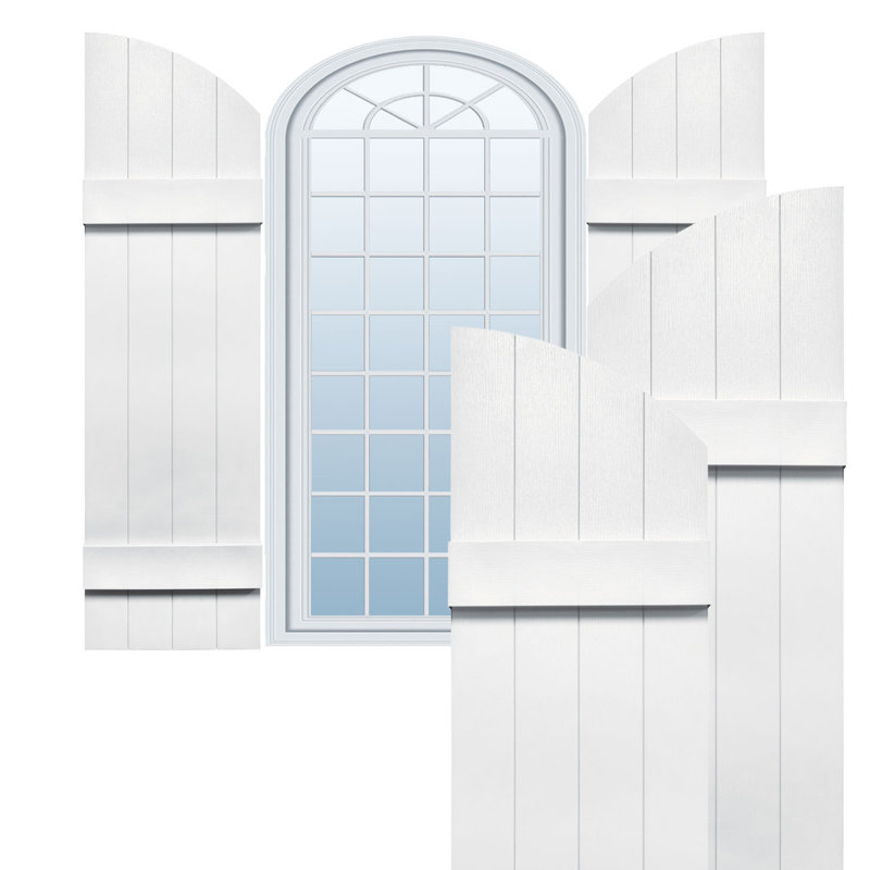 14'' Board & Batten Shutters, White, 61"
