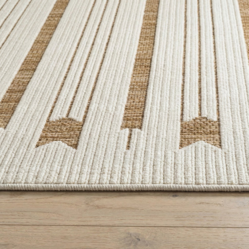 Rug Branch Axis 3' x 5' (2'7" x 4'11") Beige/Brown Geometric Indoor Doormat Rug, Contemporary, Low Pile, Stain-Resistant Entry Carpet - Front Door, Mudroom, Hallway and Kitchen