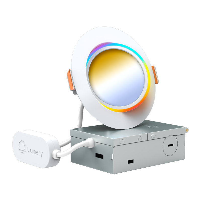 Éclairage encastré 4 "Lumary Smart Cardim de Pro Lumary, CCT double commande et RVAI LED auxiliaire encastré WiFi, 270 ° + 90 ° directionnel réglable, compatible avec Alexa / Google, paquet de 4